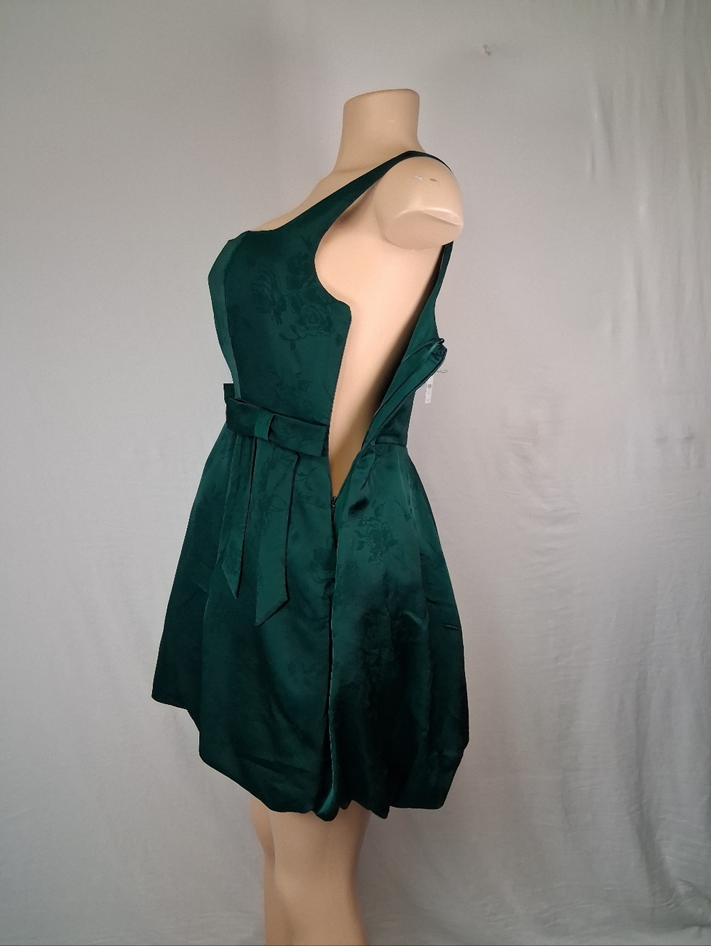 Francesca's Collections Dark Emerald Floral Jacquard Mini Dress Size S - Picture 13 of 17